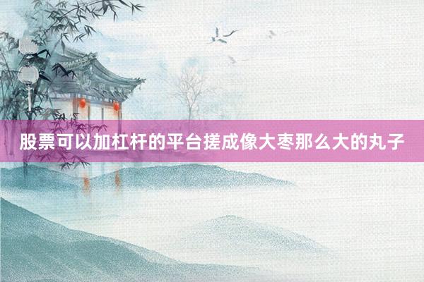 股票可以加杠杆的平台搓成像大枣那么大的丸子
