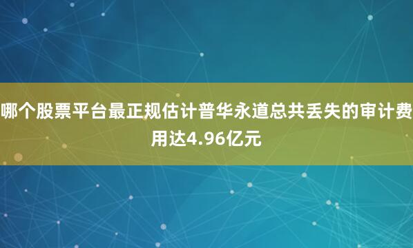 哪个股票平台最正规估计普华永道总共丢失的审计费用达4.96亿元