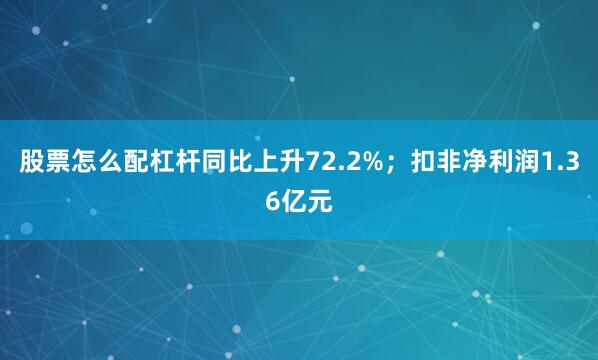 股票怎么配杠杆同比上升72.2%；扣非净利润1.36亿元